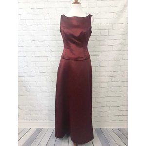 Pinky & Me Maroon Two Piece Gown Size 6